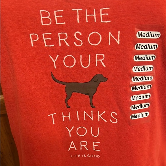 LIFE IS GOOD😊NWT Red Fitted ❤️Short Sleeve DOG Tee🐶 - Picture 5 of 9